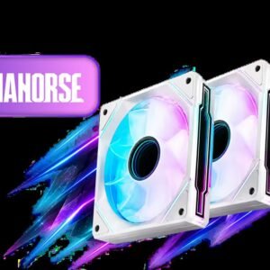 AsiaHorse Amici 5GT 120mm ARGB Case Fan - White / 3-Pack / Reverse Blade / Up to 1800 RPM / 61.5 CFM / 24-LED Infinity Mirror / HDB Bearing