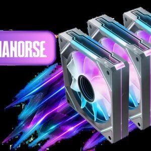 AsiaHorse Amici 5GT 120mm ARGB Case Fan - Black / 3-Pack / Up to 1800 RPM / 61.5 CFM / 24-LED Infinity Mirror / HDB Bearing