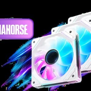 AsiaHorse Amici 5GT 120mm ARGB Case Fan - White / 3-Pack / Up to 1800 RPM / 61.5 CFM / 24-LED Infinity Mirror / HDB Bearing