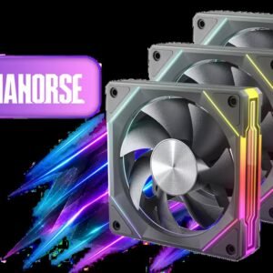 AsiaHorse Amici Pro 120mm ARGB Case Fan - Black / 3-Pack / Up to 1800 RPM / 61.5 CFM / Infinity Mirror Ring / HDB Bearing