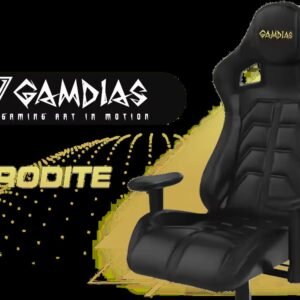 Gamdias Aphrodite MF1 Gaming Chair - Black / 2D Adjustable Armrests / Leather Style Vinyl Material / Adjustable Back to 150 Degree / Adjustable Seat