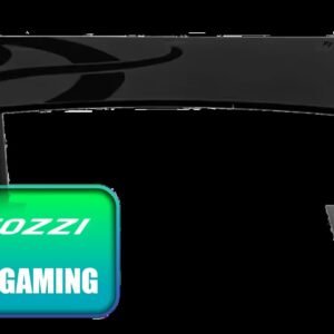 Arozzi Arena Gaming Desk - Dark Grey / Huge Full-Surface Mousepad / Water-resistant & Easy Clean / 3 Cut outs for Cable Management / Monitor