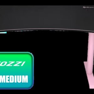 AROZZI Arena Medium Gaming Desk - Pink / Full-Surface Microfiber Mousepad / Water-Resistant & Machine Washable Surface / 3 Cable Management Cutouts /