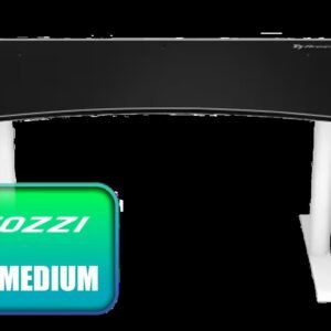 AROZZI Arena Medium Gaming Desk - White / Full-Surface Microfiber Mousepad / Water-Resistant & Machine Washable Surface / 3 Cable Management Cutouts