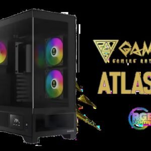 Gamdias Atlas M1 Tempered Glass ATX Gaming Case - Black / Magnetic Dust Filter / Supports Motherboards up to ATX / 3 Built-in 120mm ARGB Fan