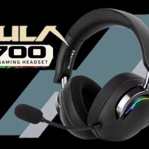 AULA A700 Wireless Gaming Headset - Black & Grey / 50mm Dynamic Drivers / 2.4GHz + Bluetooth + Wired / 1500mAh Battery / Detachable Mic / RGB