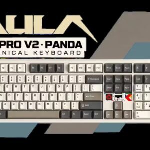 AULA F108 PRO V2 Wireless Mechanical Keyboard - Black/Grey/White / Double-Shot Keycaps / Panda Linear Switch / Tri-Mode / Dot-Matrix Display /