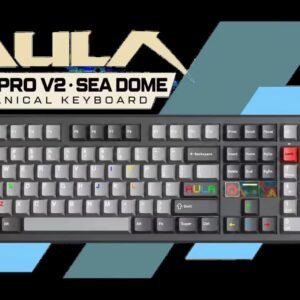 AULA F108 PRO V2 Wireless Mechanical Keyboard - Dark/Light Grey / Dye-Sub Keycaps / Sea Dome Linear Switch / Tri-Mode / Dot-Matrix Display / Hot-Swap