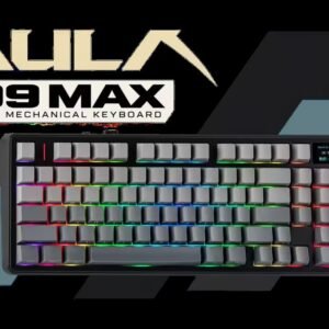 AULA F99 Max Wireless Mechanical Keyboard - Gradient Grey / LEOBOG Reaper Linear Switches / TFT Screen and Knob / Tri-Mode 8000mAh / 96% 97-Key