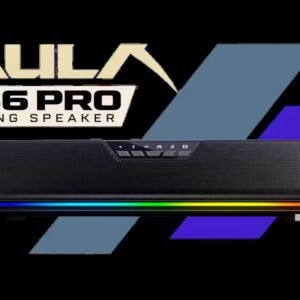 AULA GS6 Pro Gaming Soundbar Speaker - Black / 6 Drivers / USB + Bluetooth 5.4 / Detachable ENC Mic / RGB