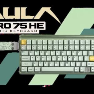 AULA HERO 75 HE Wireless Magnetic Gaming Keyboard - Green / Spiritcloud Magnetic Switches / 0.005mm Rapid Trigger / 8000Hz Wired and 2.4GHz /