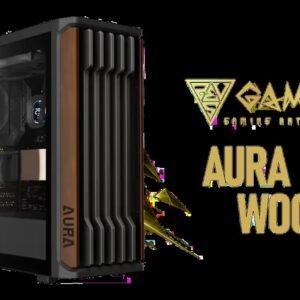 Gamdias AURA GC11 Wood ATX Mid-Tower Gaming Case / Supports up to ATX Motherboards / Real Walnut Mesh Front Panel Design / Magnetic Dust Filter Easy