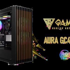 Gamdias Aura GC4 Elite ARGB Mid-Tower Gaming Case / Supports ATX, Micro-ATX and Mini-ITX Motherboards / Real Walnut Mesh Front Panel for Premium