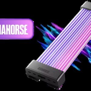 AsiaHorse Aurora Learn ARGB PSU Cable Cover - Black / 24-Pin / 108 Addressable LEDs / Controller + Remote / 5V 3-Pin Sync