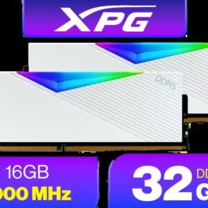 ADATA XPG Lancer 32GB (2x16GB) 6000MHz DDR5 RGB Memory - White / On-die ECC / RGB Customizable Heatsink / Support for AMD EXPO & Intel XMP 3.0 /