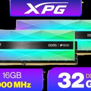 ADATA XPG Lancer Neon 32GB (2 x 16GB) 8000MHz DDR5 Desktop Memory / High-Quality Materials / On-die ECC error correction / Supports AMD EXPO & Intel®