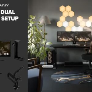[Black] Arozzi Dual Monitor Gaming Setup / Arozzi Nova 32\" Gaming Monitor, 180Hz Refresh Rate, QHD (2560x1440) Resolution, 1ms Response Time,