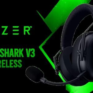 Razer BlackShark V3 Wireless ESports Gaming Headset - Black / Hyperspeed Wireless Gen-2 Ultra-Low Latency / Detachable Hyperclear 9.9mm Mic /