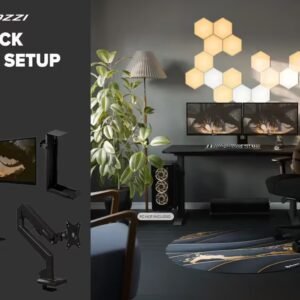 [Black] Arozzi Single Monitor Gaming Setup / Arozzi Nova 49“ Curved Gaming Monitor, 165Hz Refresh Rate, UWQHD (5120x1440) Resolution, 1ms Response