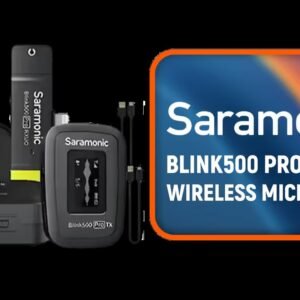 Saramonic Blink500 Pro B3 Mini Dual-Channel Stereo Wireless Microphone with Charging Case, OLED Display& 3.5mm Headphone Output with MFi Certified