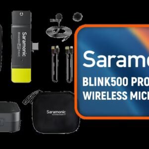 Saramonic Blink500 Pro B5 Mini Dual-Channel Stereo Wireless Microphone with Charging Case, OLED Display& 3.5mm Headphone Output with USB-C Connector