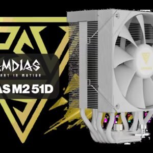 Gamdias Boreas M2 51D CPU Air Cooler - White / Digital CPU Temperature And Fan RPM Display / 120mm Hydraulic Bearing PWM Fan / 80.83 CFM Airflow And