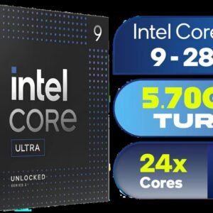 Intel Core Ultra 9 285K Desktop Processor / 24x (8P + 16E) Cores / 24x Threads / Up to 5.7GHz Turbo Boost / LGA 1851 Series Chipset 250W / Integrated