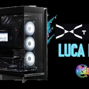TRYX LUCA L70 Mid-Tower E-ATX Gaming Case - Black / Tempered Glass Side Panel / Support ATX & M-ATX BTF Motherboards / Support E-ATX, ATX, Micro-ATX,