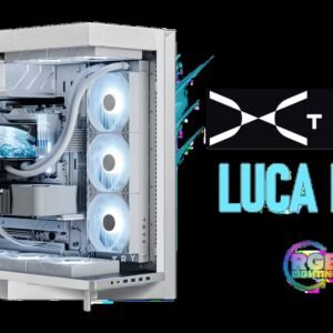 TRYX LUCA L70 Mid-Tower E-ATX Gaming Case - White / Tempered Glass Side Panel / Support ATX & M-ATX BTF Motherboards / Support E-ATX, ATX, Micro-ATX,