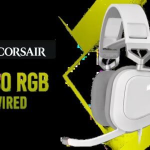 CORSAIR HS80 RGB USB Premium Gaming Headset - White / Dolby Audio 7.1 Surround Sound (Broadcast-Grade Omni-Directional Microphone / High-Fidelity