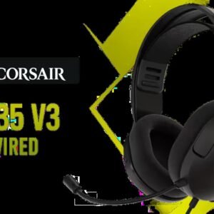 Corsair HS35 v3 Wired Gaming Headset - Carbon / 50mm Neodymium Drivers / Universal 3.5mm Connection / Fixed Omnidirectional Microphone / Earcup