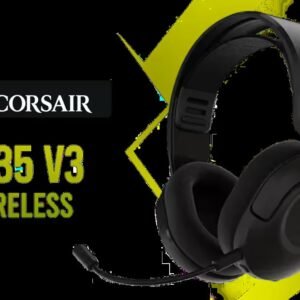 Corsair HS35 v3 Wireless Gaming Headset - Carbon / 50mm Neodymium Drivers / Tri-Mode 2.4GHz Bluetooth and USB / 30 Hour Battery / Dolby Atmos on PC /