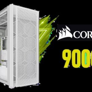 CORSAIR 9000D RGB AIRFLOW Super Full-Tower PC Case - White / InfiniRail™ fan mounting system / iCUE LINK System Hub Included / Supports up to 18x