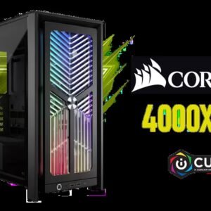 Corsair FRAME 4000X RS Mid-Tower PC Case - Black / High-Airflow ARGB Front Panel / 4x RS120 PWM Fans Included (Non-Lit) / 430mm GPU Clearance /