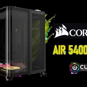 CORSAIR AIR 5400 LX-R RGB iCUE LINK Triple-Chamber Mid-Tower PC Case - Black / Dual Airflow Ducts for Enhanced Air Circulation / Dual Curved