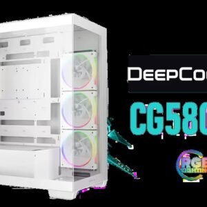 DeepCool CG580 4F WH V2 ATX Mid Tower Gaming Case - White/ 4 Built-in ARGB Fans / 360mm Radiator Support / No A-Pillar Design / 270° Glass Side &