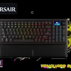 CORSAIR VANGUARD 96 Wired Gaming Keyboard - MLX Quantum / 96% Compact Layout / CORSAIR MLX Quantum Mechanical Switches / Integrated Customizable LCD