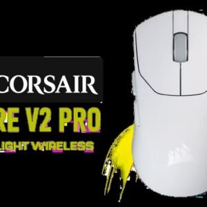 Corsair SABRE v2 PRO Ultralight Wireless Gaming Mouse - White / 36g / MARKSMAN S 33K Sensor / 33000 DPI / 8000Hz Hyper-Polling / 2.4GHz and USB-C