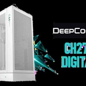 DeepCool CH270 Digital Micro-ATX Mini Tower Gaming Case - White / Tempered Glass Side Panel / CPU Cooler Support Up to 174mm / Radiator Support Up to