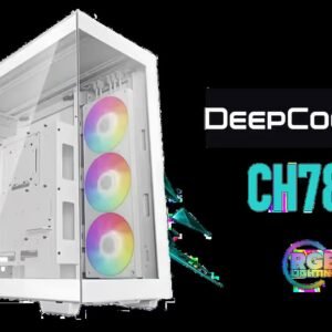 DeepCool CH780 WH White PC case ATX Dual-Chamber 3 x 140mm PWM ARGB Fans Pre-Installed Full Tower White Gaming PC Case Panoramic Glass Panels 420mm