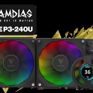 Gamdias CHIONE P3-240U All-in-One CPU Liquid Cooler / Personalized Lcd Display / Superior Radiator / Superior Airflow Performance / Premium Hydraulic