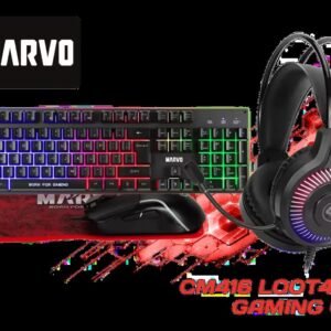 MARVO CM416 LOOT40 4 IN 1 Gaming Combo / Supports up to 3200 DPI / Mousepad / 3 Colors Backlight / RGB Headset (1x 3.5mm Mic Audio Jack, 1x 3.5mm