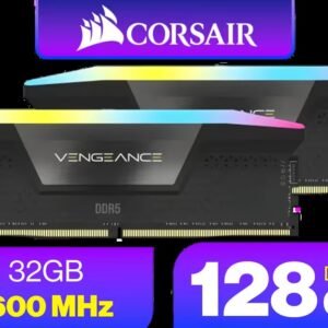 CORSAIR VENGEANCE RGB DDR5 RAM 128GB (4x32GB) 5600MHz CL40 Intel XMP iCUE Compatible Computer Memory - Black / CMH128GX5M4B5600C40