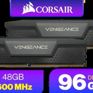 Corsair Vengeance DDR5 96GB (2x48GB) 5600MHz C40 Desktop Memory - Black / Onboard Voltage Regulation / Custom XMP 3.0 Profiles / Compact Form-Factor