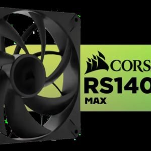 Corsair RS140 MAX 140mm PWM Thick Single Fan - Single / Up tp 1,600 RPM / Glass Fiber Reinforced LCP / Magnetic Dome Bearing / Corsair Airguide