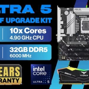 Intel Core Ultra 5 225F ASUS B860M MAX 32GB RGB DDR5 6000MHz Upgrade Kit - ASUS B860M MAX GAMING AX M-ATX Motherboard + Intel Core Ultra 5 225F Up to