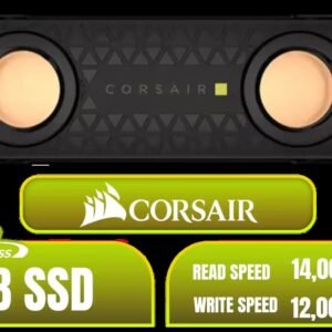 Corsair MP700 PRO SE Hydro X Series 4TB M.2 PCIe Gen5 x4 NVMe 2.0 SSD – M.2 2280 – Up to 14,000MB/sec Sequential Read – High-Density TLC NAND –