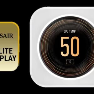 CORSAIR iCUE Elite CPU Cooler LCD Display Upgrade Kit White - Custom IPS LCD Screen - 24-Bit Color Depth - 16.7 Million Colors - 24 RGB LED Ring -