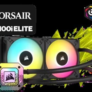 Corsair iCUE H100i Elite CAPELLIX XT Liquid CPU Cooler - Two AF120 RGB Elite Fans - 240mm Radiator - Intel® LGA 1700, 1200, 115X, 2066, AMD® AM5, AM4