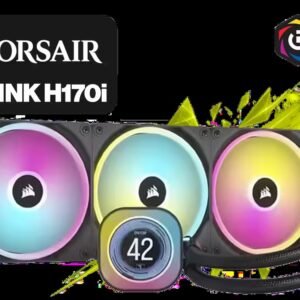 CORSAIR iCUE Link H170i LCD Liquid CPU Cooler - Black / QX140 RGB Fans Up to 2000 RPM / Custom LCD Screen Display Stats / Copper Cold Plate Premium